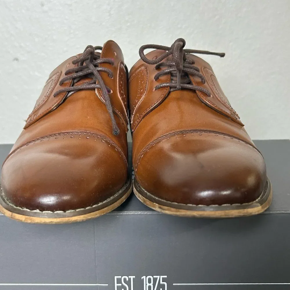 Stacy Adams Cognac Leather Shoes Boys Size 6
